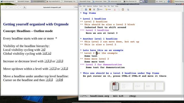 OrgMode E01S01: Headlines & outline mode смотреть онлайн