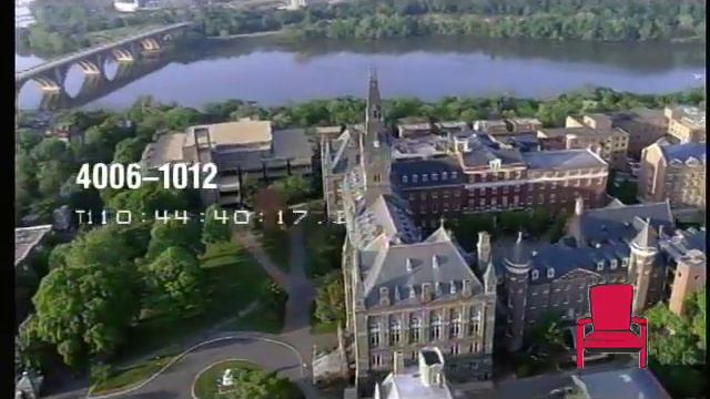 Aerial of Georgetown University in Washington DC. смотреть онлайн