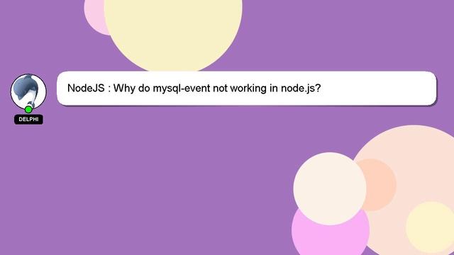 NodeJS : Why do mysql-event not working in node.js? смотреть онлайн