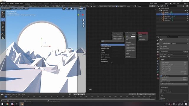Blender Octane Tutorial | Create a procedural low poly landscape смотреть онлайн