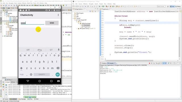 JAVA NETWORK : UDP - P2P Chat (Datagram Socket) [Part 11 : Android - Send Message] смотреть онлайн