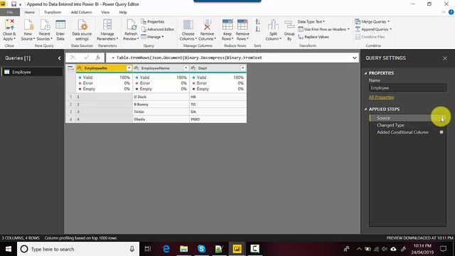 Append Data Entered Into Power BI