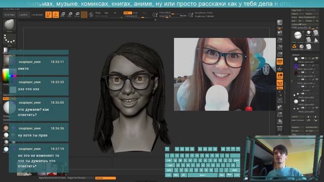 Создаём причёску Оляше в Zbrush. Фристайл-скульпт #66 смотреть онлайн