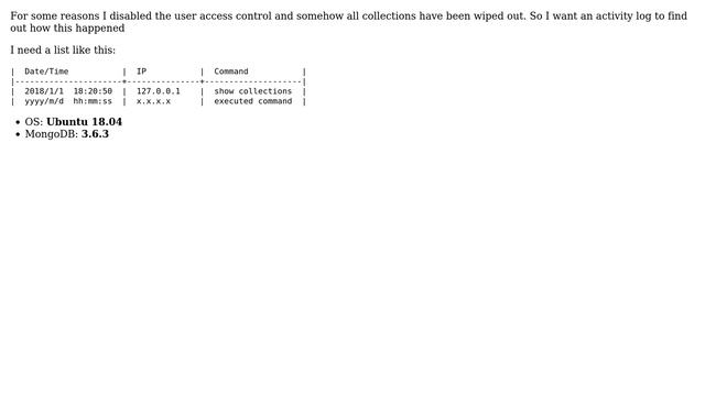 Is it possible to retrieve a history of the remote connections to the MongoDB including the IP... смотреть онлайн