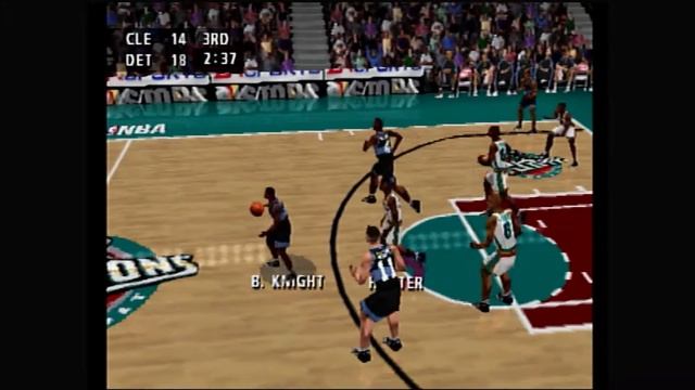 NBA Live 99 gameplay (ps1) Cleveland Cavaliers vs Detroit Pistons - Simulation Mode смотреть онлайн