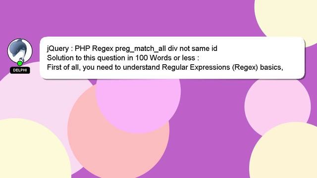 jQuery : PHP Regex preg_match_all div not same id смотреть онлайн