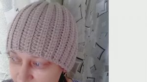 Шапка крючком. Шестиклинка, поперечное вязание.