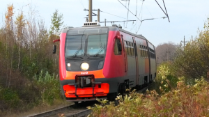 РА2-045 сообщением Алапаевск - Екатеринбург-Пасс. на фоне горящих шпал