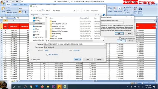 Part #18 Tutorial Microsoft Excel_ Cara Menambahkan Password/Kunci Pada Dokument Excel смотреть онлайн