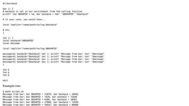 Unix & Linux: PID of the background function, F, in commands invoked in subshells inside F смотреть онлайн