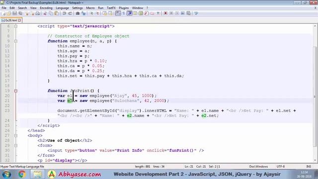 Day - 14 - 31 - Creating method using constructor in JavaScript смотреть онлайн
