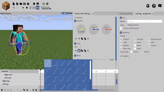 Как сделать анимацию ходьбы в MIne Imator? смотреть онлайн