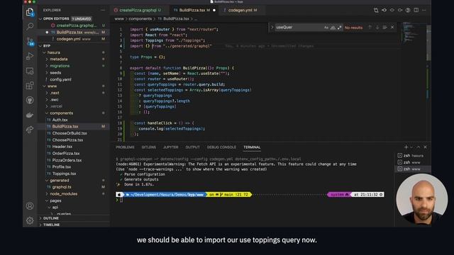 Creating Pizzas and working with generated URQL React hooks from the Hasura API смотреть онлайн