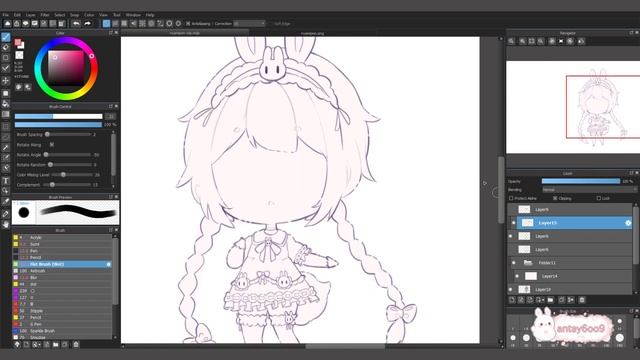 Chibi commission [ MediBang Paint Pro ] Speedpaint смотреть онлайн