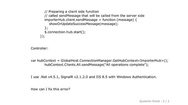 jQuery : SignalR MVC 5 Websocket no valid Credentials смотреть онлайн