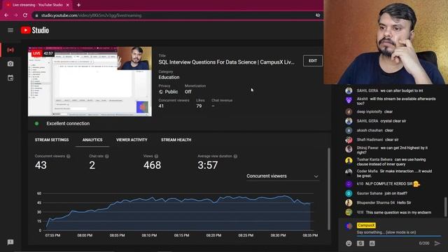 Top 10 most common SQL queries | SQL Interview Questions For Data Science | CampusX Live 1 смотреть онлайн