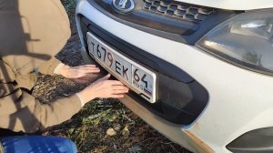 Заглушки решетки бампера зимние Лада Калина-2