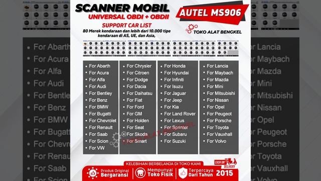 Scanner Mobil Universal AUTEL MaxiSys MS906 By Toko ALat Bengkel смотреть онлайн