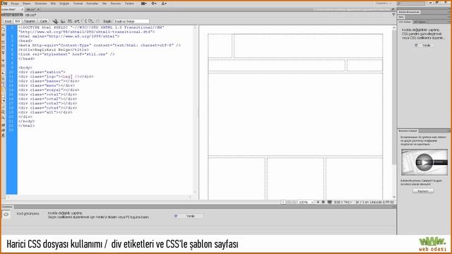HTML/CSS Dersleri - Ders 21 - div etiketleri ve CSS'le şablon sayfası uygulaması смотреть онлайн