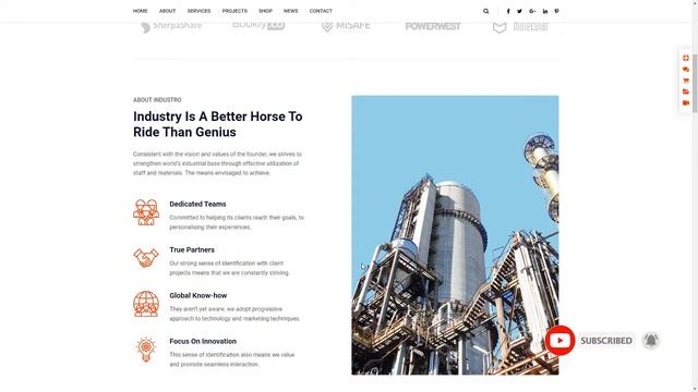Industro - Industry amp Factory WordPress Theme Giles Akira смотреть онлайн