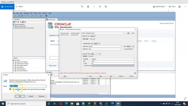 How To Solve The Network Adapter Could Not Establish The Connection-oracle SQL Developer-Works %100