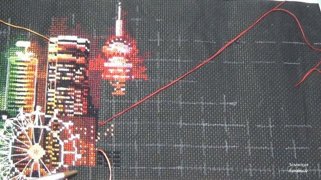 Вышивка крестом. Ночной город. Н 16. Сделай своими руками. Этап 14. Needlework.