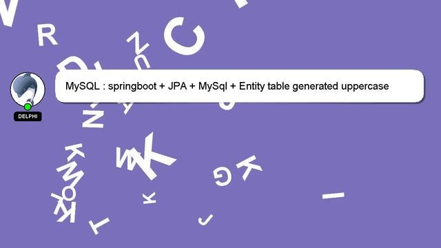 MySQL : springboot + JPA + MySql + Entity table generated uppercase смотреть онлайн