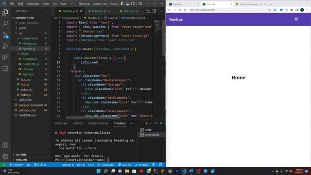 React Responsive Navbar Tutorial: Beginner Tutorial смотреть онлайн