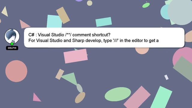 C# : Visual Studio /**/ comment shortcut? смотреть онлайн