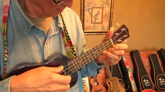 I play seven soprano ukuleles. Listen to differences in sound. смотреть онлайн