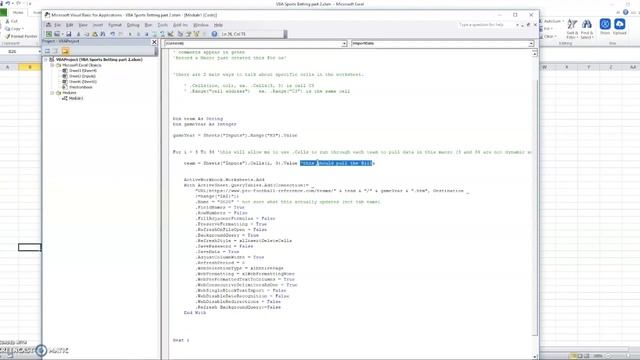 Learn to Code: Excel VBA Sports Betting part 2 - Pull Team Data смотреть онлайн