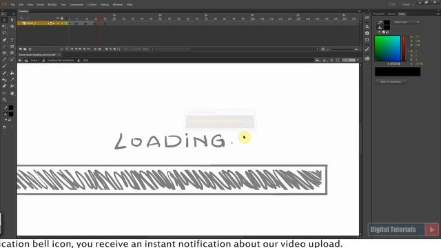 Loading Bar Animation In Adobe Animate CC | Sketch Style Loading Bar смотреть онлайн