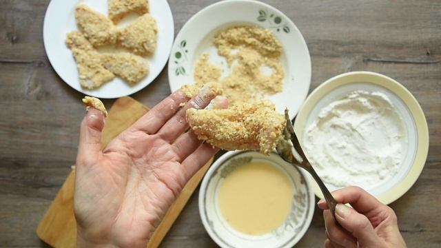 Куриная грудка в кляре из крекера смотреть онлайн