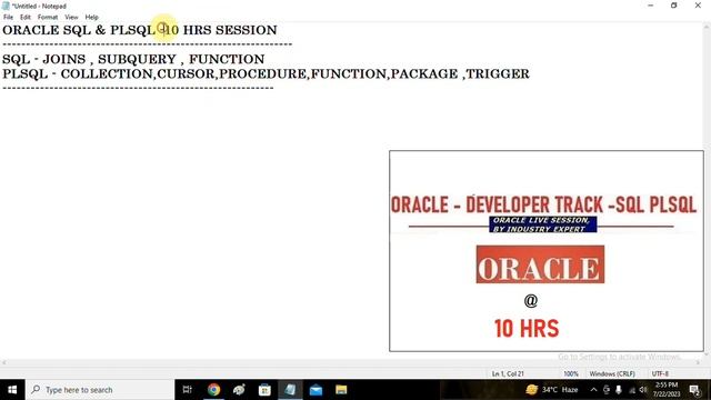 LEARN ORACLE SQL & PLSQL IN 10 HRS смотреть онлайн