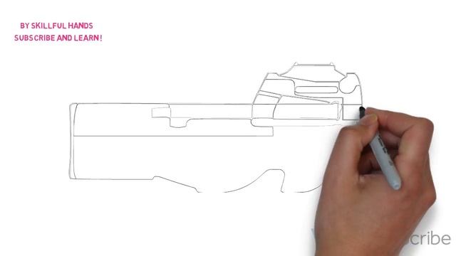 How to Draw an Assault rifle fn p90 / Как нарисовать Пистолет-пулемет FN P90 смотреть онлайн