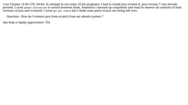 Ubuntu: How to remove all version of java completely from Linux system ? смотреть онлайн