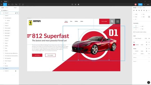 Design Ferrari Web UI in Figma - Speed Art Tutorial смотреть онлайн