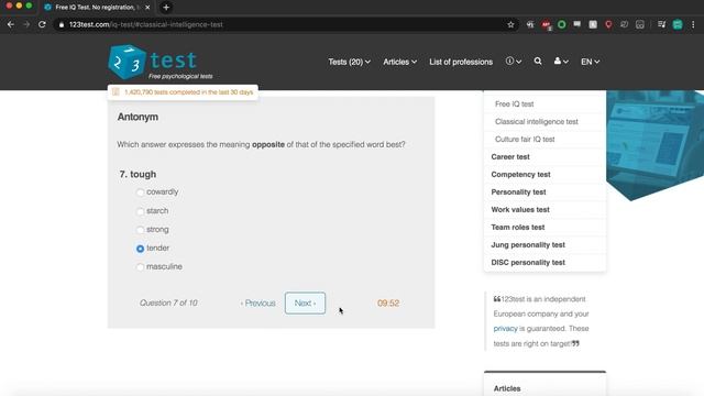 123test.com IQ Test speedrun All Questions Correct Classical in 18.467 смотреть онлайн