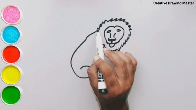 how to draw a lion step by step drawing | Easy Kids Drawing | ART and LEARN /нарисуй соска смотреть онлайн