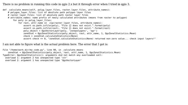 GIS: TypeError: QgsZonalStatistics(): arguments did not match any overloaded call смотреть онлайн
