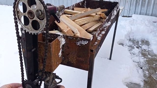 Самоделка от Самоделкина! ЭЛЕКТРОВЕРТЕЛ ДЛЯ МАНГАЛА своими руками из подручных средств.