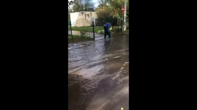 На Северной горе из-за лужи дети не могут попасть в школу