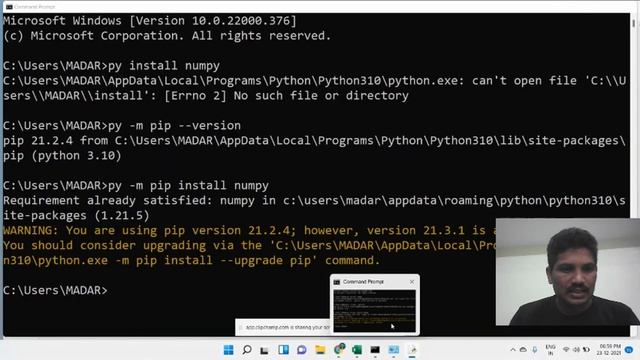 NUMPY INSTALLATION USING PIP FOR WINDOWS 10 IN PYTHON смотреть онлайн