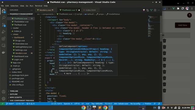 Vue.js 3 Bangla Tutorial: 72. Pharmacy Management Project - 18 TheModal component смотреть онлайн