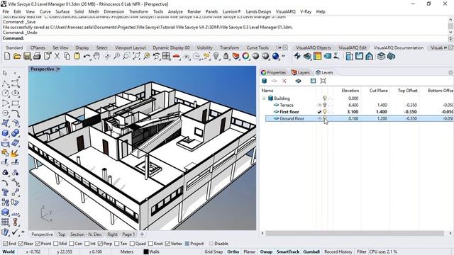 VisualARQ 2 tutorial - 0.3 Level Manager смотреть онлайн
