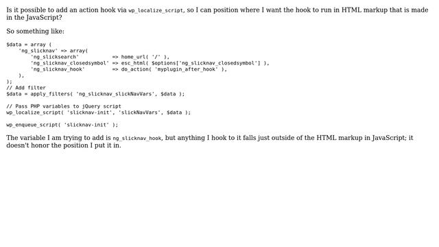 Wordpress: Add action hook into wp_localize_script смотреть онлайн