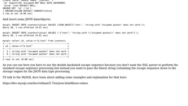 Databases: Insert escaped double quotes into MySQL JSON field (2 Solutions!!) смотреть онлайн