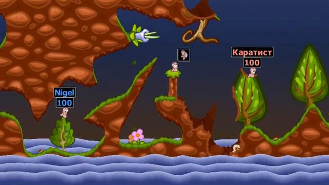 Обычная игра в Worms Armageddon смотреть онлайн