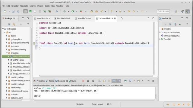 Immutable Linked List (using Scala) смотреть онлайн