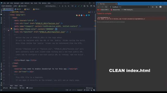 REACT JS TUTORIAL - CLEAN UP REACT CRA TEMPLATE #2 смотреть онлайн